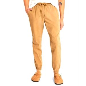 SUN + STONE Men's Articulated Khaki Jogger Pants